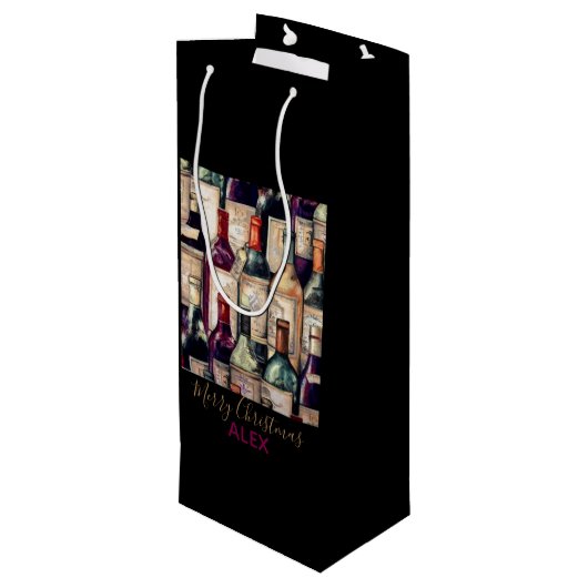 Weingeschenke Bag-Wine Liebhaber von Meran Weihnac Geschenktüte Für Weinflaschen (Rückseite Schrägansicht)