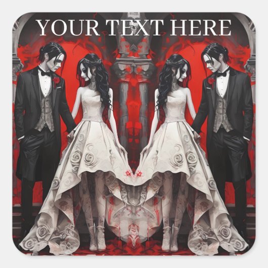 Weingeschenkeschachtel Quadratischer Aufkleber (Vorderseite)