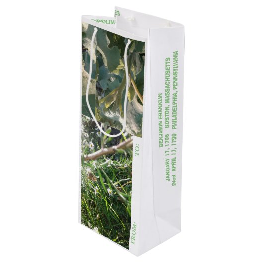 WEINgeschenktafel KOPF/ MMETROPOLIM DESIGN Geschenktüte Für Weinflaschen (Vorderseite Schrägansicht)