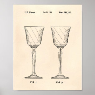 Weinglas 1986 Patent Kunst Alte Peper Poster