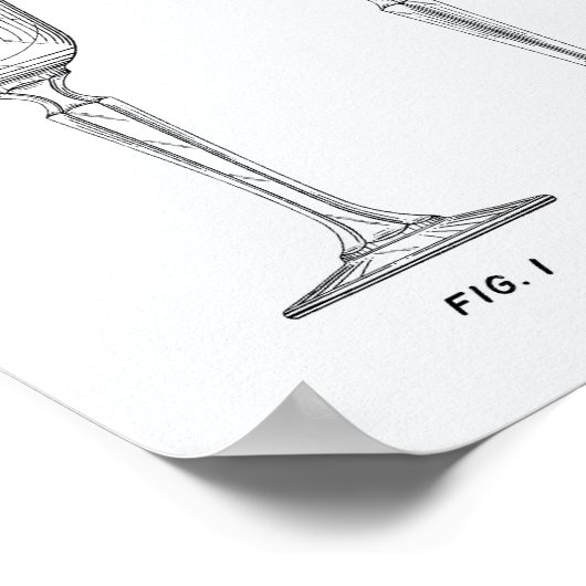 Weinglas 1986 Weißbuch zum Thema "Patent Art" Poster (Ecke)