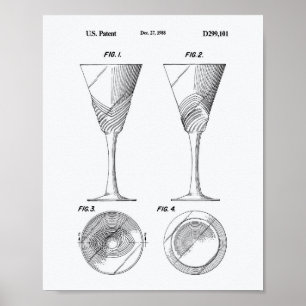 Weinglas 1988 Weißbuch-Poster zum Thema "Patent" Poster