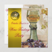 WEINGLAS,ALTE WEINRÜBENDER PARTY EINLADUNG (Vorne/Hinten)