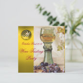 WEINGLAS,ALTE WEINRÜBENDER PARTY EINLADUNG (Stehend Vorderseite)