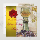 WEINGLAS,ALTE WEINRÜBENDER PARTY EINLADUNG (Vorne/Hinten)