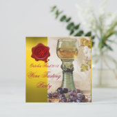WEINGLAS,ALTE WEINRÜBENDER PARTY EINLADUNG (Stehend Vorderseite)
