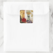 WEINGLAS,ALTE WEINRÜBENDER PARTY QUADRATISCHER AUFKLEBER (Tasche)