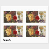 WEINGLAS,ALTE WEINRÜBENDER PARTY RECHTECKIGER AUFKLEBER (Blatt)