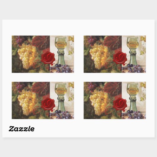 WEINGLAS,ALTE WEINRÜBENDER PARTY RECHTECKIGER AUFKLEBER (Blatt)