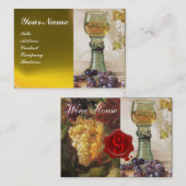 WEINGLAS, ALTER WEINKLEIN, ROTES WASSERSIEGEL VISITENKARTE (Vorne/Hinten)