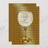 Weinglas auf Hochzeitskarten für Tischnummern (Vorne/Hinten)