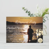 Weinglas, Ballons, Fischen, Sonnenuntergang, Party Einladung (Stehend Vorderseite)