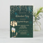 Weinglas, Ballons, Grüne Ruhestätte mit hohen Absä Einladung (Stehend Vorderseite)