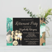 Weinglas, Balloons, Party zur Rückgabe von grünem Einladung (Stehend Vorderseite)