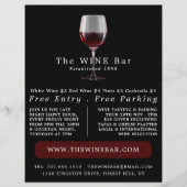Weinglas, Bar Wein/Weinkeller Werbung Flyer (Vorne)
