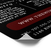 Weinglas, Bar Wein/Weinkeller Werbung Poster (Ecke)