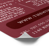 Weinglas, Bar Wein/Weinkeller Werbung Poster (Ecke)