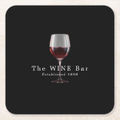 Weinglas, Bar/Weinkeller Rechteckiger Pappuntersetzer (Vorderseite)