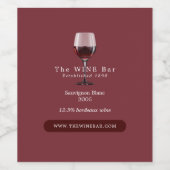 Weinglas, Bar/Weinkeller Weinetikett (Einzelnes Label)