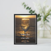 Weinglas bei Sonnenuntergang Postkarte (Stehend Vorderseite)