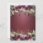 Weinglas Burgund Rose Tropfen Brautparty Einladung (Rückseite)