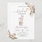 Weinglas Burgundy Blume Bridal Luncheon Einladung (Vorne/Hinten)