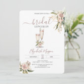 Weinglas Burgundy Blume Bridal Luncheon Einladung (Stehend Vorderseite)