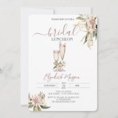Weinglas Burgundy Blume Bridal Luncheon Einladung (Vorderseite)