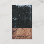 Weinglas Cheers | Schwarzer Marmor | Holz Visitenkarte (Rückseite)