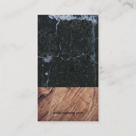 Weinglas Cheers | Schwarzer Marmor | Holz Visitenkarte (Rückseite)