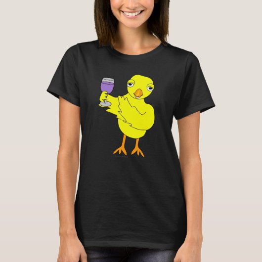 Weinglas Chick T-Shirt (Vorderseite)