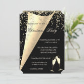 Weinglas, Confetti, Weihnachtsgebäck der Black Com Einladung (Stehend Vorderseite)