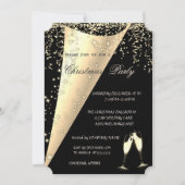 Weinglas, Confetti, Weihnachtsgebäck der Black Com Einladung (Vorderseite)