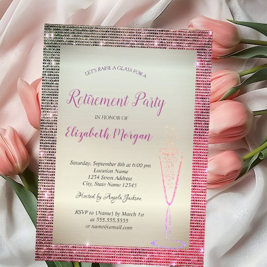 Weinglas-Diamanten Rahmen Diamanten-Rückstellung Einladung