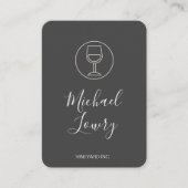 Weinglas Einfach Schwarz Grau Visitenkarte (Vorderseite)