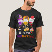 Weinglas Erntedankfest Funny Wine Glückliches Hall T-Shirt (Vorderseite)