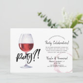 Weinglas | Feierlichkeiten ohne Mitleid Funny Einladung (Stehend Vorderseite)