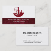 Weinglas Flasche | City Skyline Visitenkarte (Vorne/Hinten)