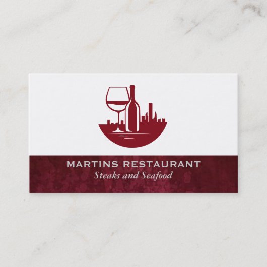 Weinglas Flasche | City Skyline Visitenkarte (Vorderseite)