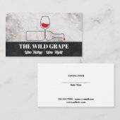 Weinglas - Flasche Kunst | Marmor Visitenkarte (Vorne/Hinten)
