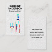 Weinglas Flasche Kunst Visitenkarte (Vorne/Hinten)