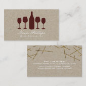 Weinglas & Flasche Weinkeller Weinkeller Business Visitenkarte (Vorne/Hinten)