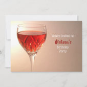 Weinglas Geburtstag Einladung (Vorderseite)