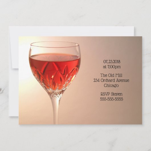 Weinglas Geburtstag Einladung (Rückseite)