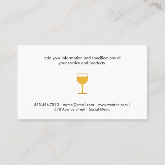 Weinglas gelb visitenkarte (Rückseite)