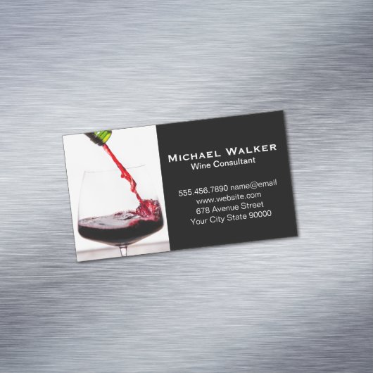 Weinglas gießen magnetische visitenkarte (Beispiel)