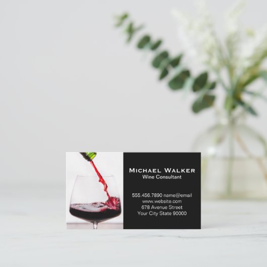 Weinglas gießen visitenkarte (Stehend Vorderseite)