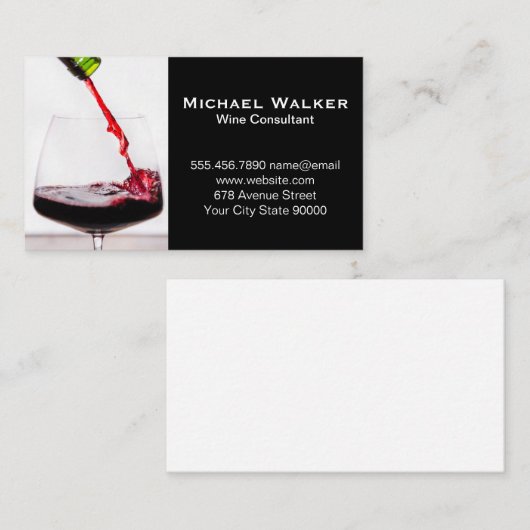 Weinglas gießen visitenkarte (Vorne/Hinten)
