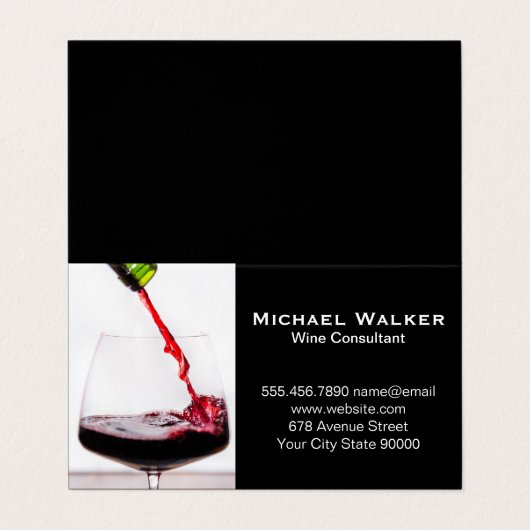 Weinglas gießen visitenkarten (Außenseite Aufgefaltet)