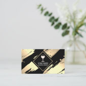 Weinglas | Gold gebürstet Visitenkarte (Stehend Vorderseite)